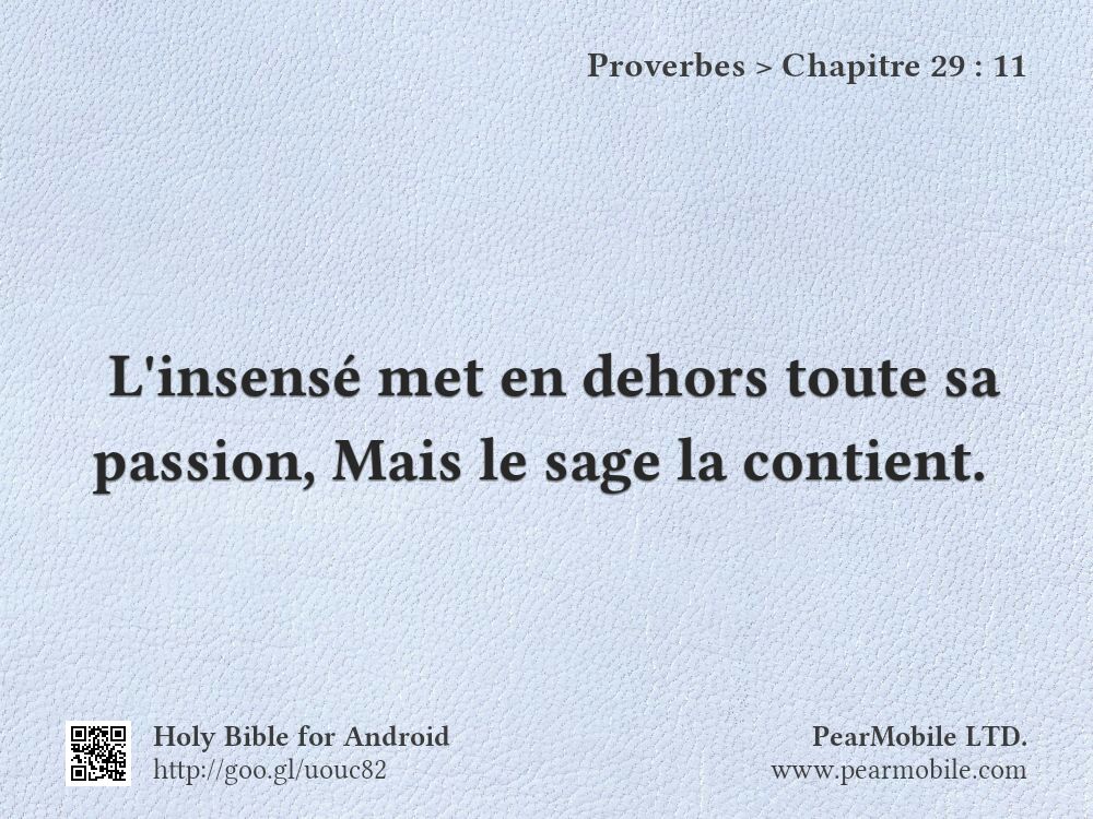 Proverbes, Chapitre 29:11